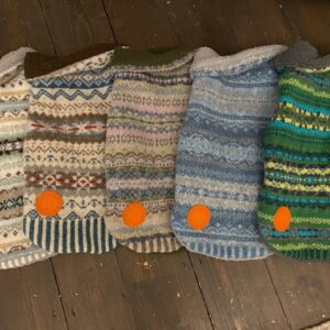 100% Wool Knit – Limited Edition Jumpers, Multi Fairisle and Plain With Borg Contrasting lining  (MEDIUM)