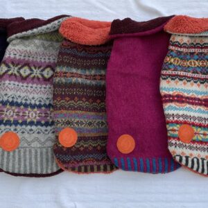 100% Wool Knit – Limited Edition Jumpers, Multi Fairisle and Plain With Borg Contrasting lining (MEDIUM)