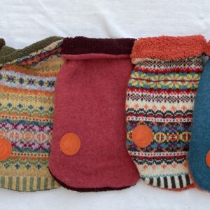 100% Wool Knit – Limited Edition Jumpers, Multi Fairisle and Plain With Borg Contrasting lining (SMALL)
