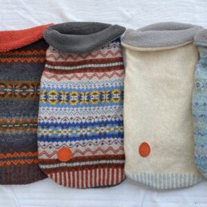 100% Wool Knit – Limited Edition Jumpers, Multi Fairisle and Plain With Borg Contrasting lining (X LARGE)