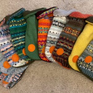 100% Wool Knit - Limited Edition Jumpers, Multi Fairisle and Plain, With Borg Contrasting lining  (SMALL)